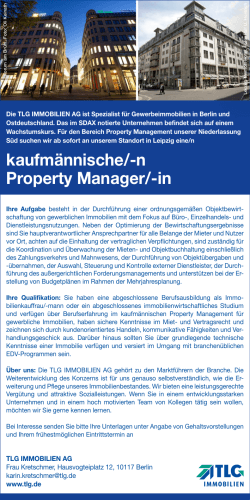 eine/n kaufmännische/n Property Manager/in