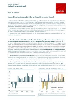 Euroland: Bruttoinlandsprodukt überrascht positiv im ersten
