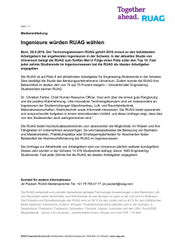 Ingenieure w&uuml;rden RUAG w&auml;hlen