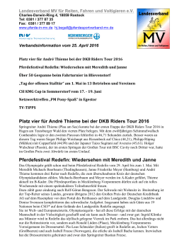 Verbandsinfos MV Pferdesport und -Zucht vom