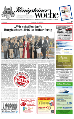 „Wir schaffen das“: Burgfestbuch 2016 ist früher fertig