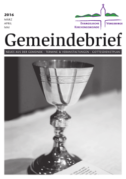 Gemeindebrief Maerz-Mai 2016 Onlineversion