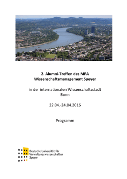 2. Alumni-Treffen des MPA Wissenschaftsmanagement Speyer in