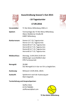 Ausschreibung Season`s Out 2016 - Tennisclub Rot