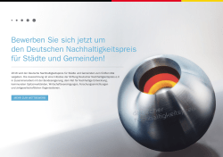 Bewerben Sie sich jetzt um den Deutschen Nachhaltigkeitspreis für