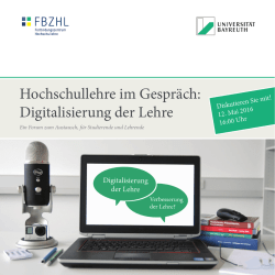 Hochschullehre im Gespr&auml;ch: Digitalisierung