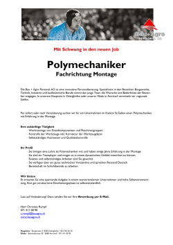 Polymechaniker - Bau+Agro Personal AG