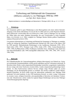 Verbreitung und Habitatwahl der Grauammer (Miliaria calandra L.)