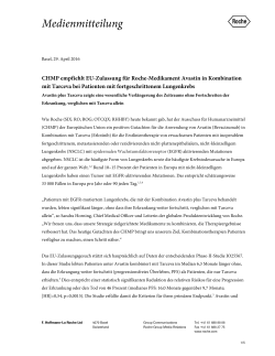 CHMP empfiehlt EU-Zulassung für Roche