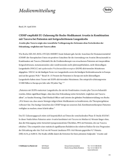CHMP empfiehlt EU-Zulassung für Roche