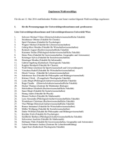 Zugelassene Wahlvorschläge - Senat