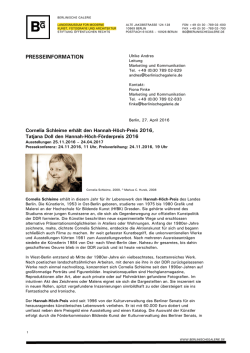 Presseinformation - Berlinische Galerie