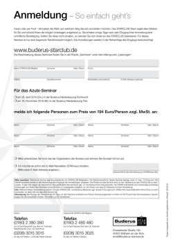 Anmeldung – So einfach geht`s