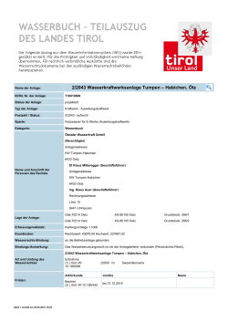 2/2043 Wasserkraftwerksanlage Tumpen – Habichen, Ötz