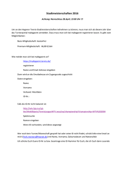 Info Anmeldung zu den Stadtmeisterschaften