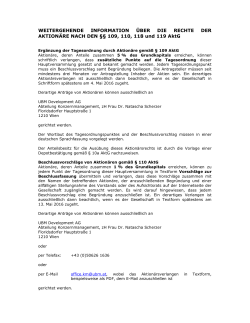 Information &uuml;ber die Aktion&auml;rsrechte