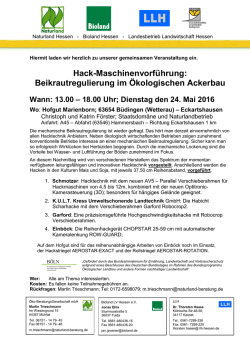 Hack-Maschinenvorf&uuml;hrung: Beikrautregulierung im
