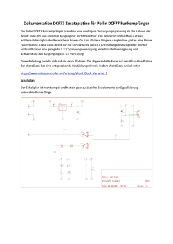 Dokumentation DCF77 Zusatzplatine f&uuml;r Pollin DCF77 Funkempf&auml;nger