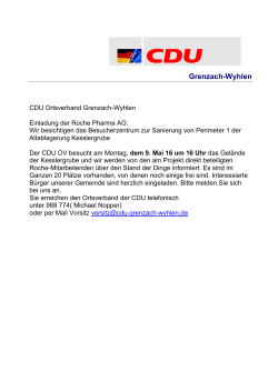 Einladung der Roche Pharma AG - CDU Grenzach