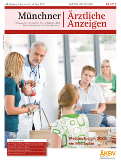 Medizinstudium 2020: ein Masterplan