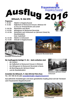 Mittwoch, 18. Mai 2016 - Frauenverein Doppleschwand