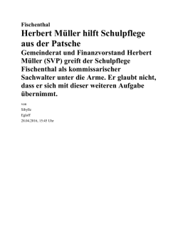 Herbert M&uuml;ller hilft Schulpflege aus der Patsche