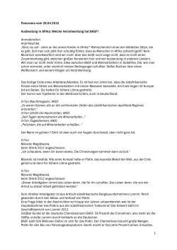 Panorama vom 28.04.2016 Ausbeutung in Afrika