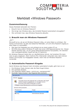 Merkblatt «Windows Passwort - Computeria
