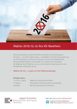 Wahlen 2016: Es ist Ihre KV Nordrhein