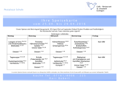 Ihre Speisekarte - Pestalozzischule Eislingen