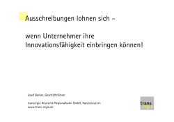 Ausschreibungen lohnen sich – wenn Unternehmer ihre