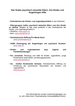 Hier finden psychisch erkrankte Eltern, ihre Kinder und Angeh&ouml;rigen