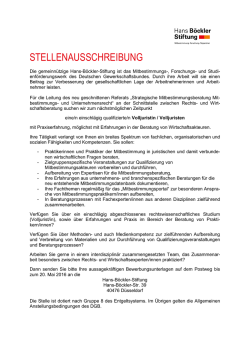 stellenausschreibung - Hans-B&ouml;ckler