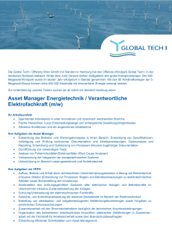 Asset Manager Energietechnik / Verantwortliche