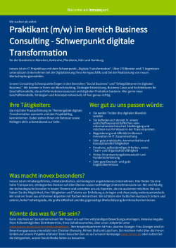 (m/w) im Bereich Business Consulting