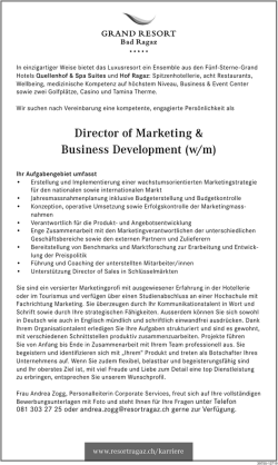 Director of Marketing & Business Development (w/m)