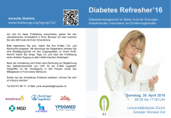 Diabetes Refresher`16 - UniversitätsSpital Zürich