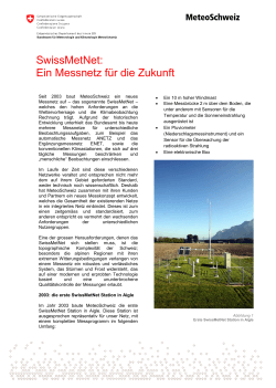 SwissMetNet: Ein Messnetz für die Zukunft