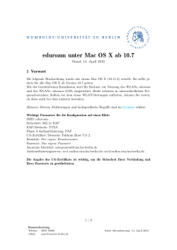 eduroam unter Mac OS X ab 10.7 - Hu