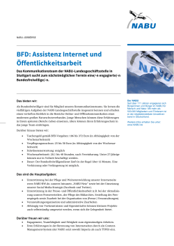 BFD: Assistenz Internet und Öffentlichkeitsarbeit