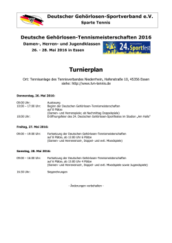 Spielplan Tennis Essen2016 - 24. Deutsches Gehörlosen