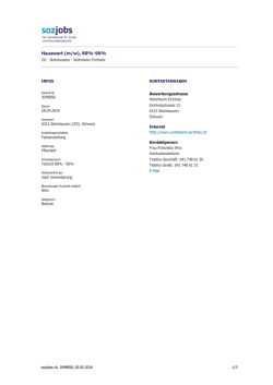 Hauswart (m/w), 80%-90%
