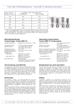 Rotationsdüsen Turbo SSB75 Betriebsanleitung PDF