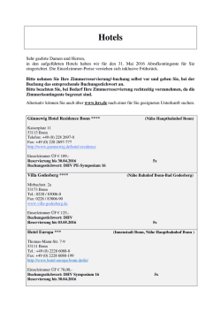 Hotels in Bonn - Deutscher Hochschulverband