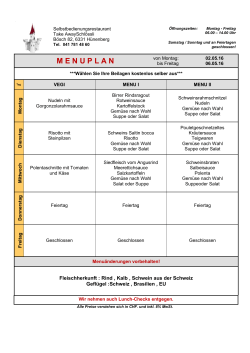 menuplan - Restaurant Schl&ouml;ssli