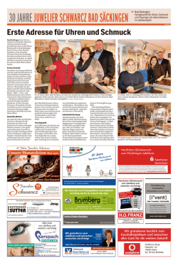30 JAHRE JUWELIER SCHWARCZ BAD SÄCKINGEN Bad