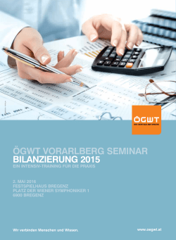 Infos und Programm - &Ouml;GWT &Ouml;sterreichische Gesellschaft der
