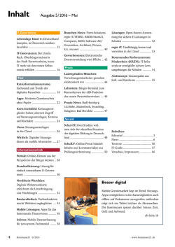 Inhalt Ausgabe 5/ 2016 &ndash; Mai Besser digital