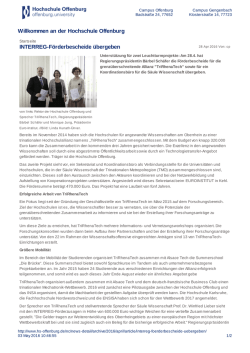INTERREG-F&ouml;rderbescheide &uuml;bergeben