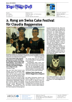 Rigi Post 22.10.2015 - Swiss Cake Festival